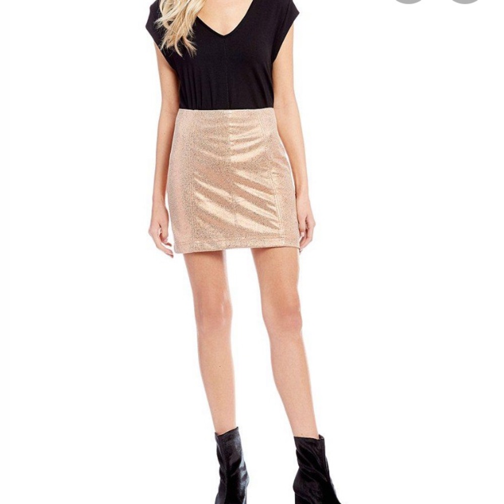 Free People Modern Femme Metallic Skirt